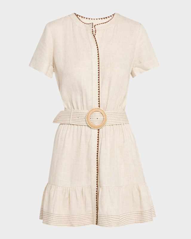 Beatriz Belted Mini Shirtdress